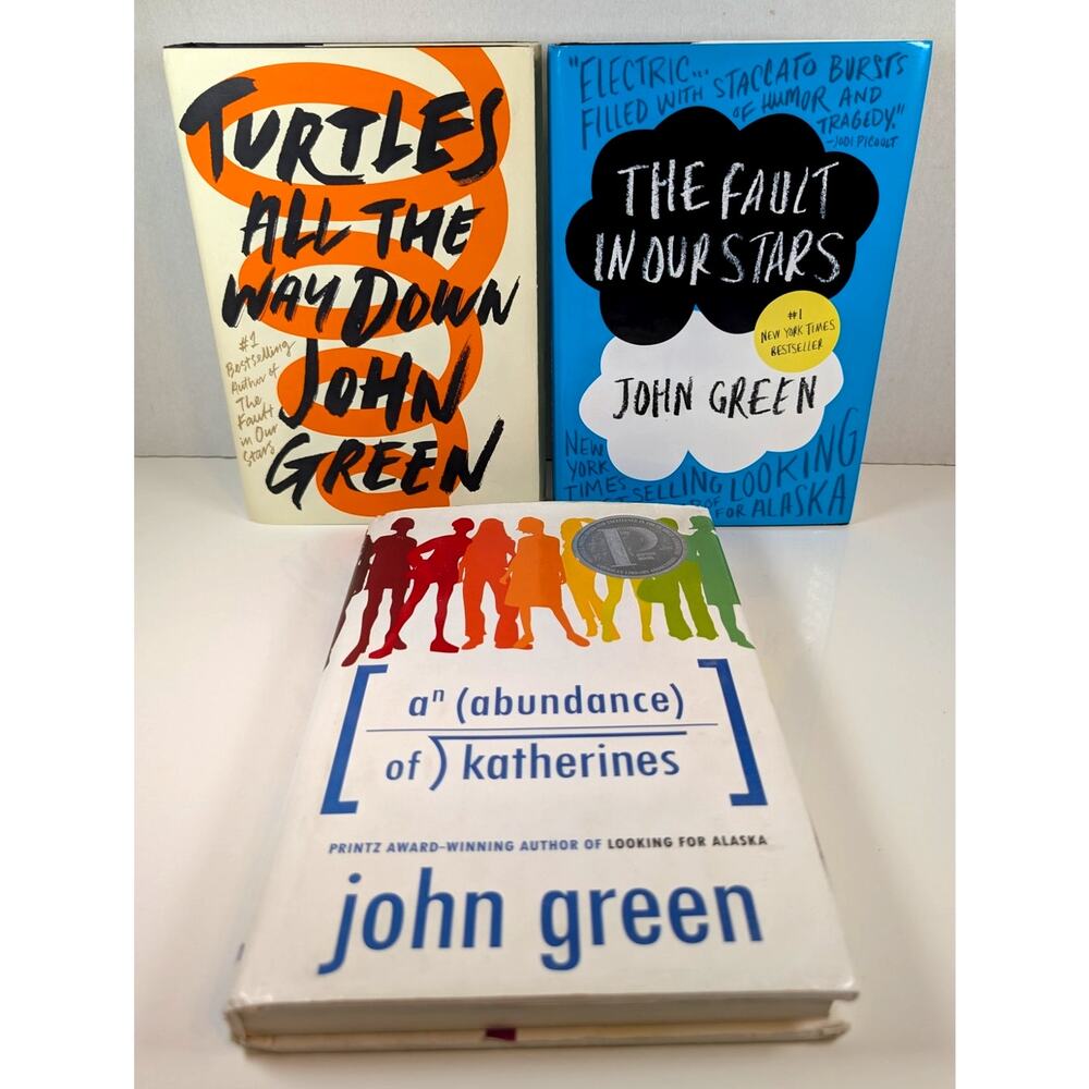 Lot of 3 JOHN GREEN Books HC DJ~The Fault in Our Stars~Turtles All the Way Down